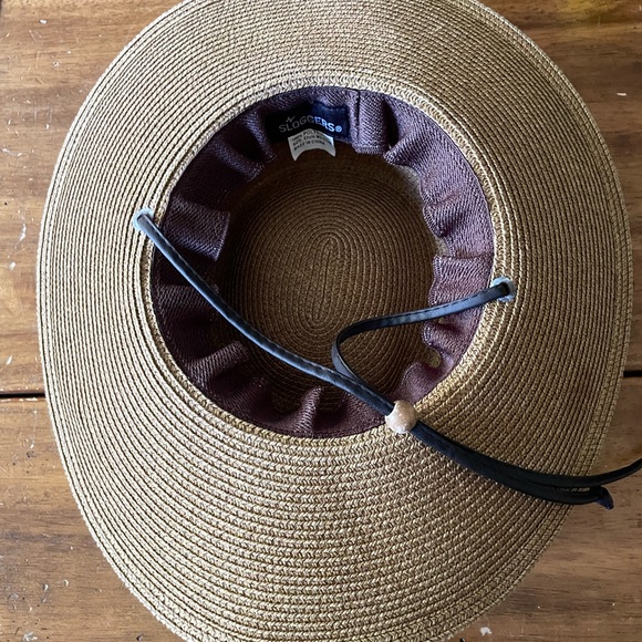 Sloggers Wide Brim Floppy Braided Sun Hat Lanyard Strap Medium M - Picture 3 of 4
